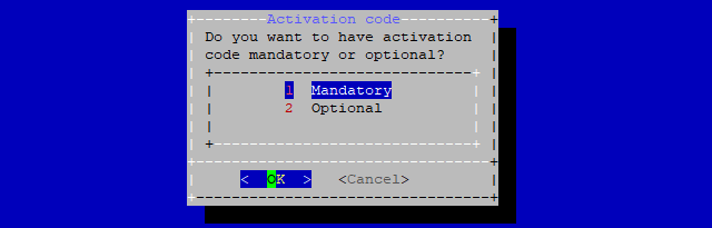 On-Premise - Activation codes settings