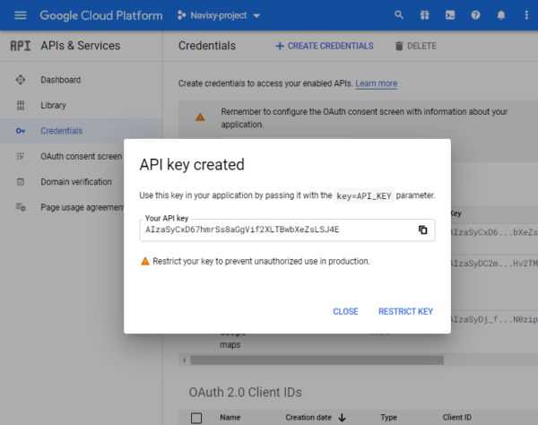 On-Premise - Google maps and geocoding - Google key 3