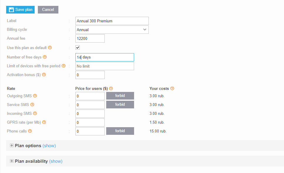 plan billing options