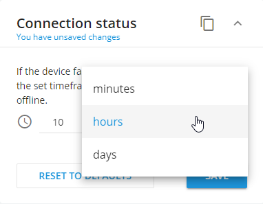 How to customize connection timeout on devices - choosing from different values and setting the time