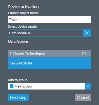 Activation of Howen devices on the platform