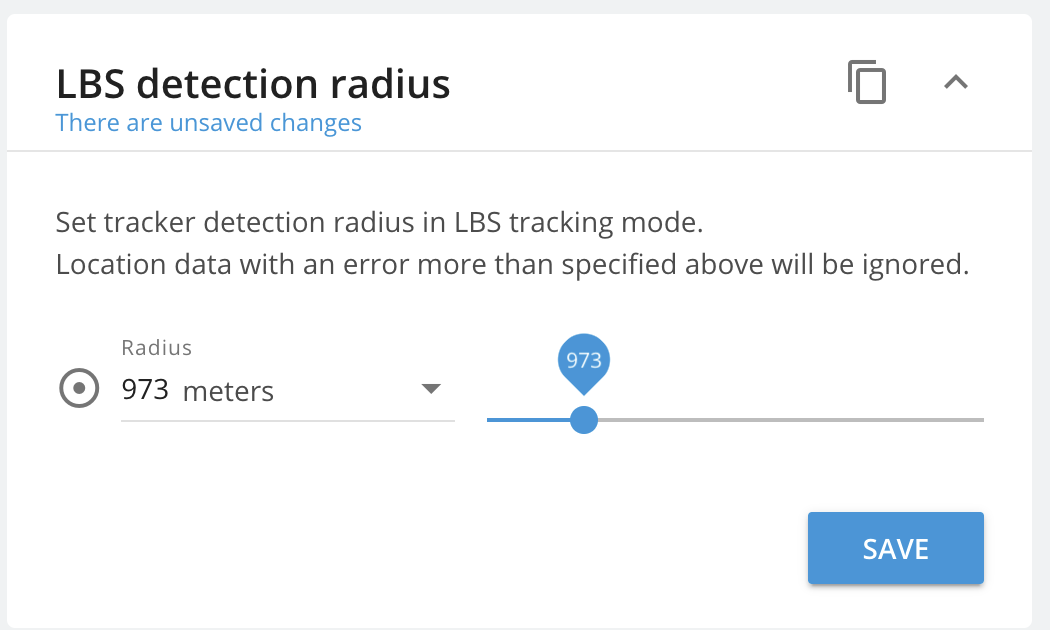 LBS settings in Navixy