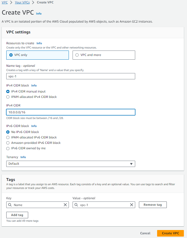 VPC for Navixy On-Premise