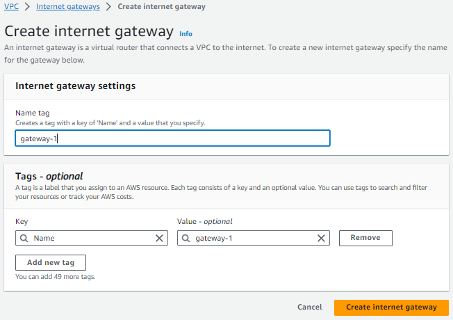 AWS Internet gateways for Navixy On-Premise
