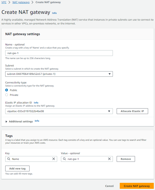 AWS NAT gateways for Navixy On-Premise