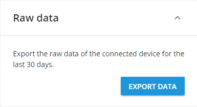 Raw data export