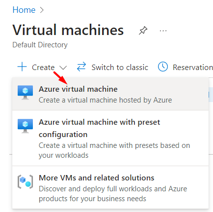 Azure virtual machine