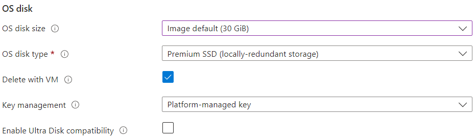 Azure OS disk