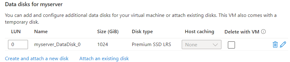 Azure disks list