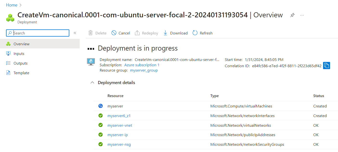 Azure VM deployment