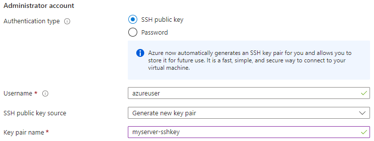 Azure SSH details