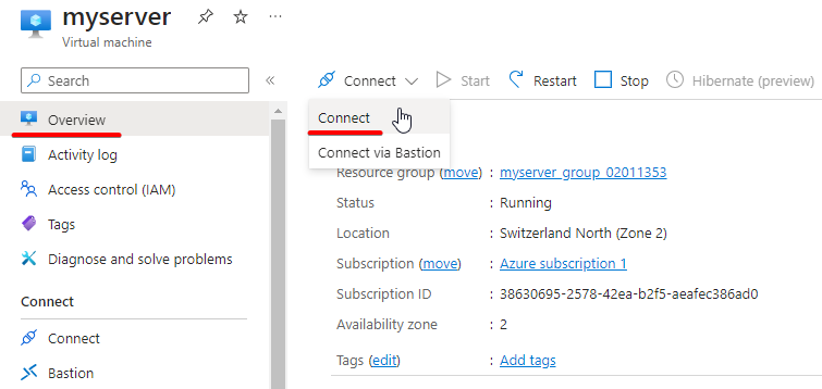 Azure remote connection