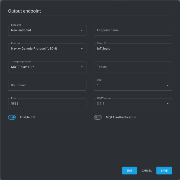 Output endpoint node