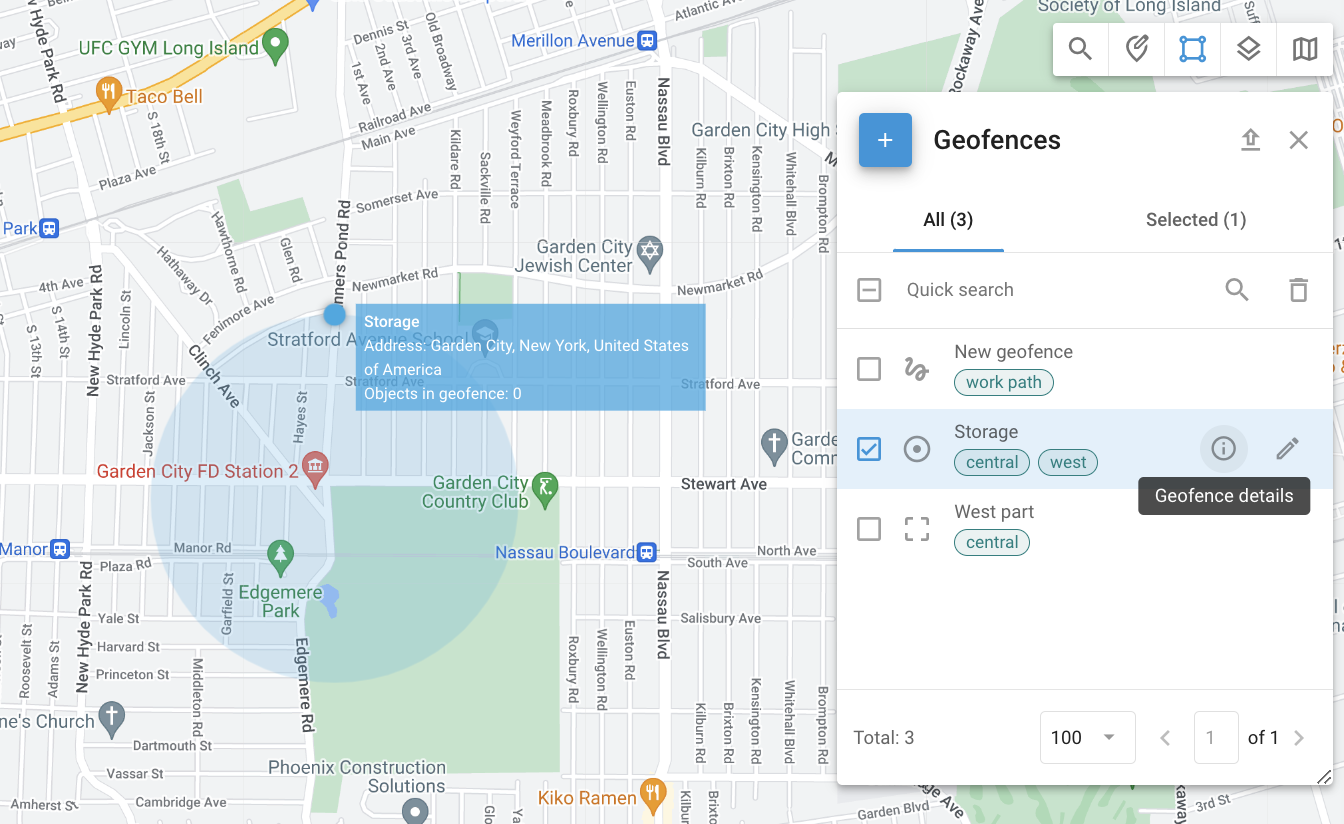 Geofences tool