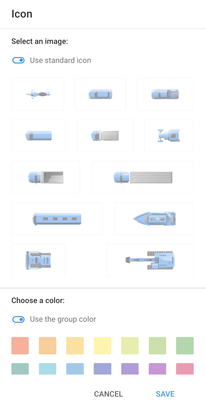 Icon selection
