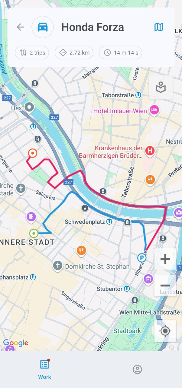 Trip route history
