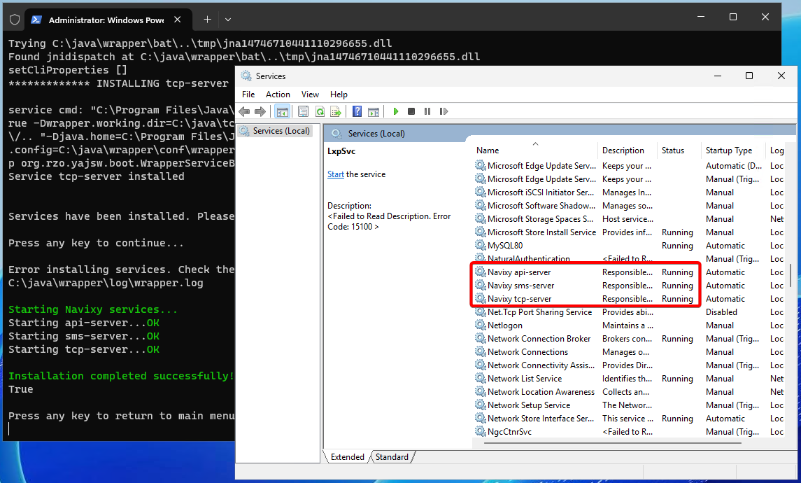 Windows services